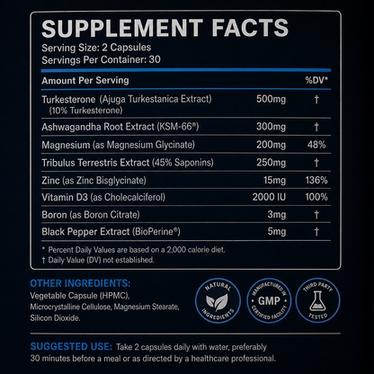 CARENEST Turkesterone for Men Performance 500mg